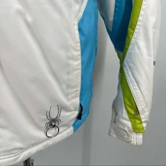 Spyder Womans sky hooded jacket kids boys girls size 20 white and blue - Picture 4 of 16